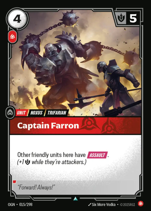 [ FOIL ] Captain Farron  - 015/298 - FOIL Uncommon -  Riftbound - Origins