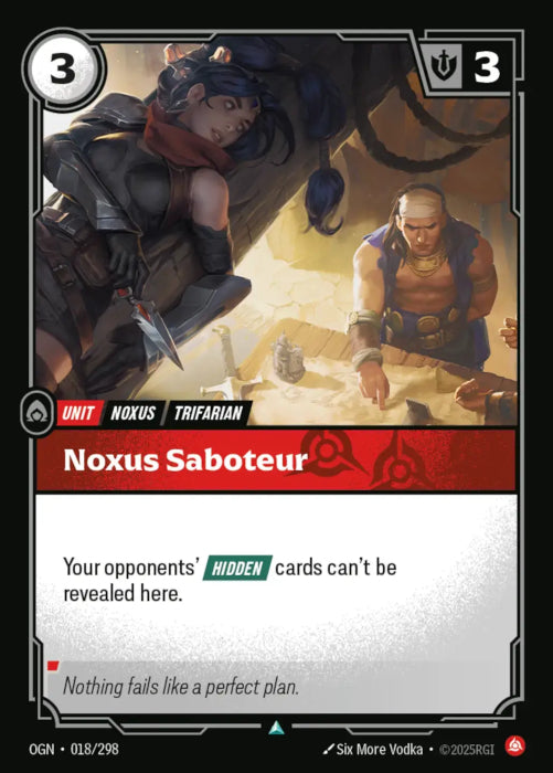 PLAYSET (3) 3x Noxus Saboteur  - 018/298 - Uncommon -  Riftbound - Origins