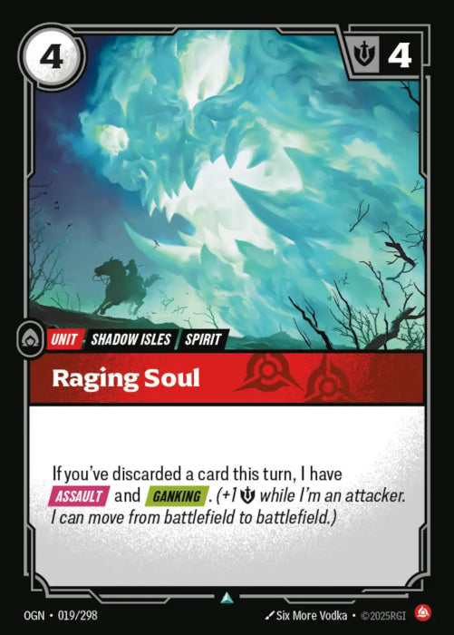 PLAYSET (3) 3x Raging Soul  - 019/298 - Uncommon -  Riftbound - Origins