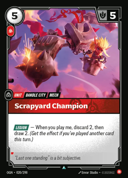 PLAYSET (3) 3x Scrapyard Champion  - 020/298 - Uncommon -  Riftbound - Origins