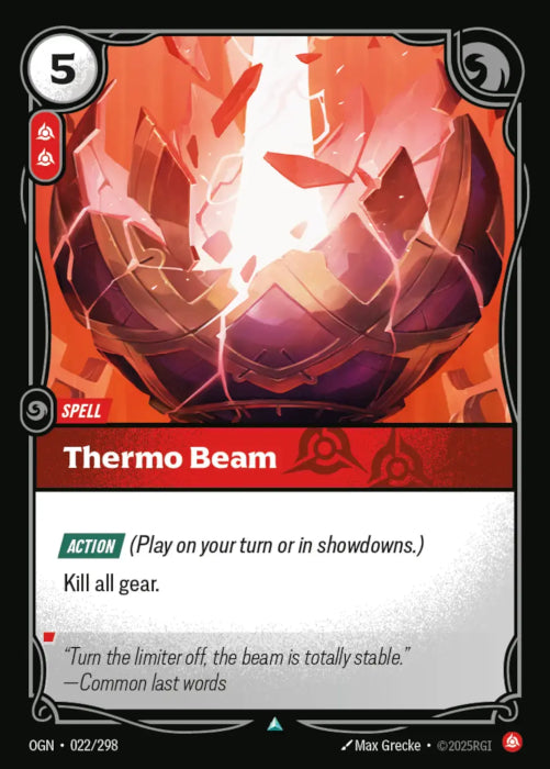 PLAYSET (3) 3x Thermo Beam  - 022/298 - Uncommon -  Riftbound - Origins
