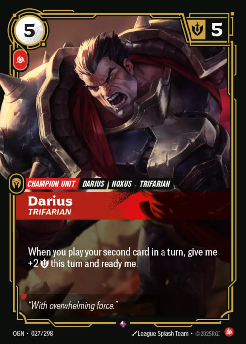 Darius - Trifarian (027) - 027/298 - Rare -  Riftbound - Origins