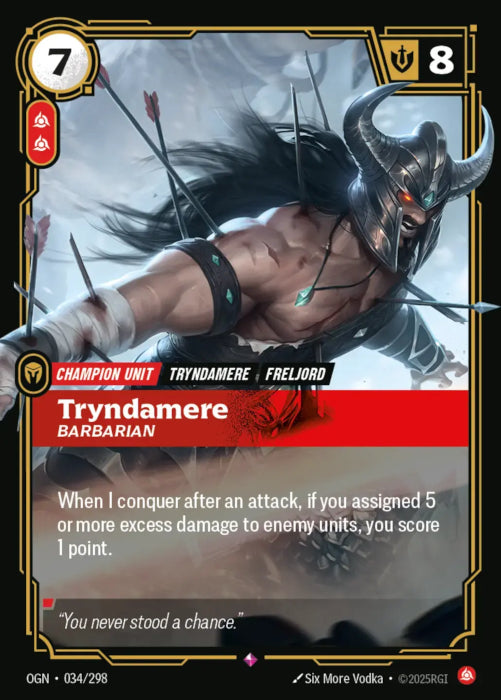 Tryndamere - Barbarian  - 034/298 - Rare -  Riftbound - Origins