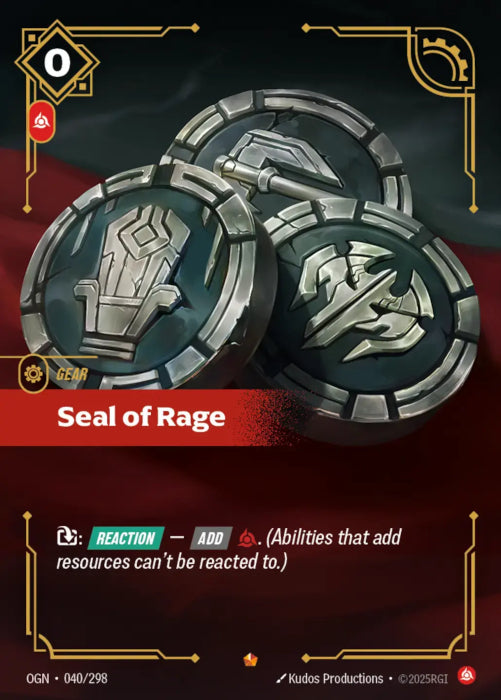 Seal of Rage  - 040/298 - Epic -  Riftbound - Origins