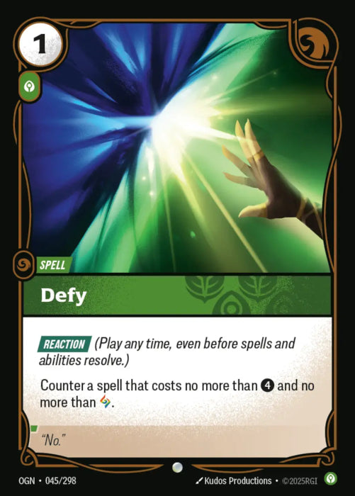 PLAYSET (3) 3x Defy  - 045/298 - Common -  Riftbound - Origins