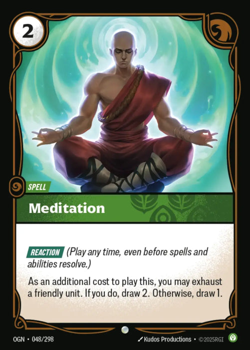 PLAYSET (3) 3x Meditation  - 048/298 - Common -  Riftbound - Origins