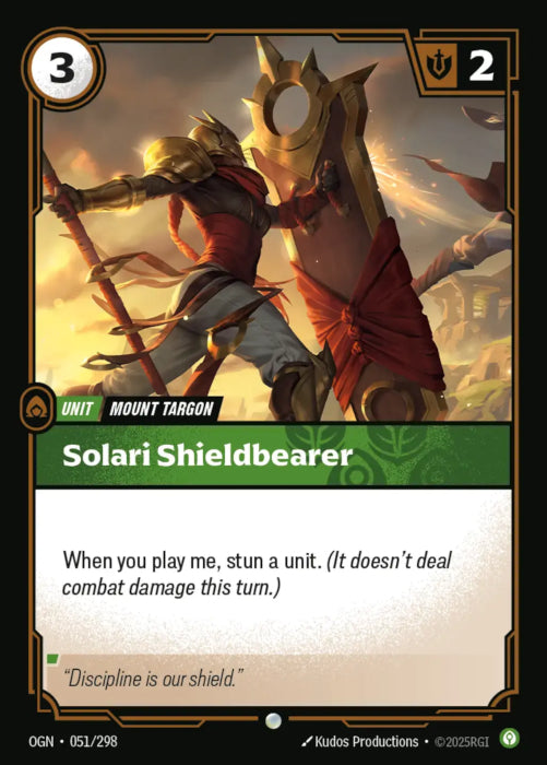 PLAYSET (3) 3x Solari Shieldbearer  - 051/298 - Common -  Riftbound - Origins