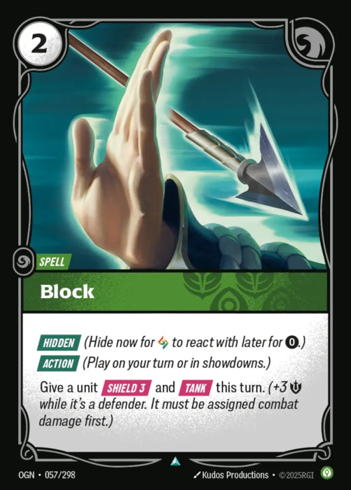 PLAYSET (3) 3x Block  - 057/298 - Uncommon -  Riftbound - Origins