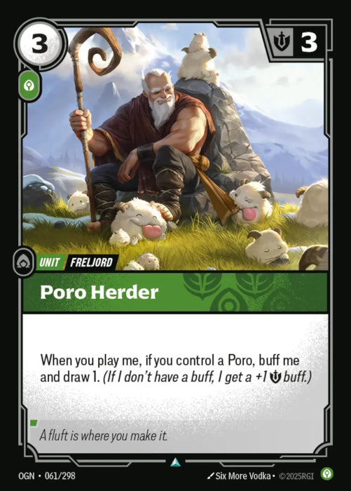 PLAYSET (3) 3x Poro Herder  - 061/298 - Uncommon -  Riftbound - Origins