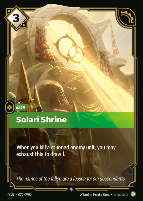 Solari Shrine  - 072/298 - Rare -  Riftbound - Origins
