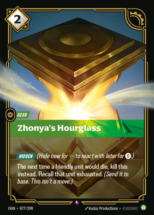 Zhonya's Hourglass  - 077/298 - Rare -  Riftbound - Origins
