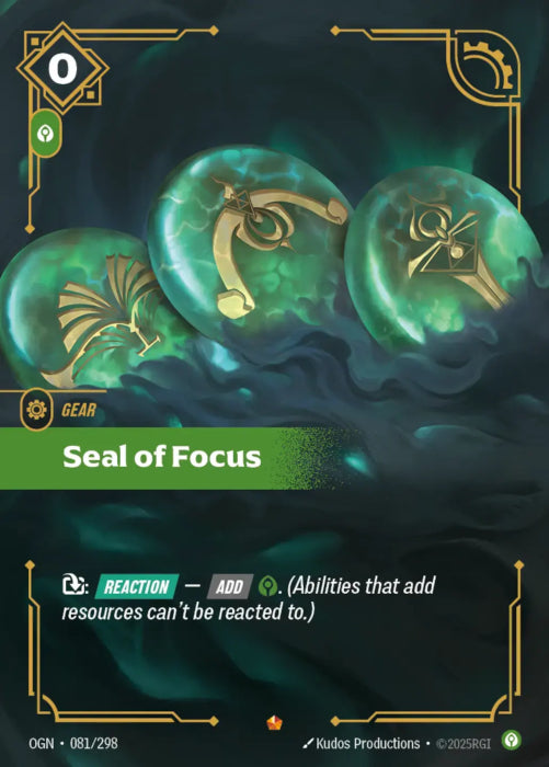 Seal of Focus  - 081/298 - Epic -  Riftbound - Origins