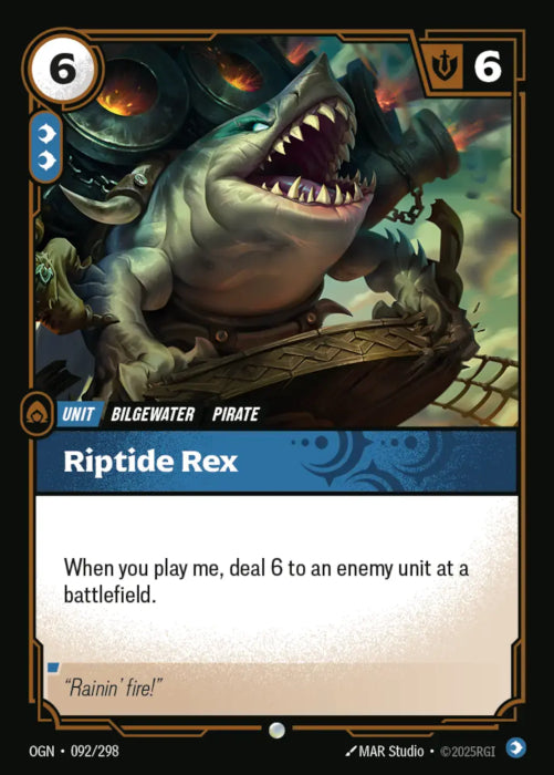 PLAYSET (3) 3x Riptide Rex  - 092/298 - Common -  Riftbound - Origins