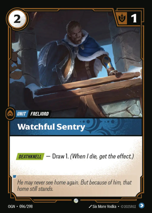 PLAYSET (3) 3x Watchful Sentry  - 096/298 - Common -  Riftbound - Origins