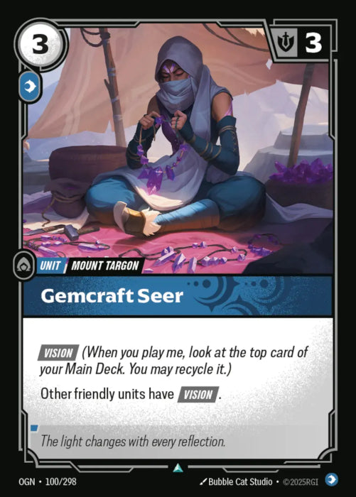 [ FOIL ] Gemcraft Seer  - 100/298 - FOIL Uncommon -  Riftbound - Origins