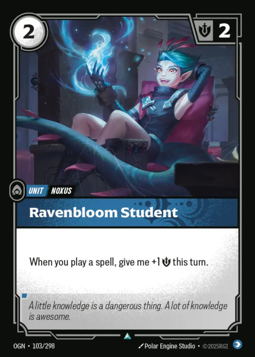 [ FOIL ] Ravenbloom Student  - 103/298 - FOIL Uncommon -  Riftbound - Origins