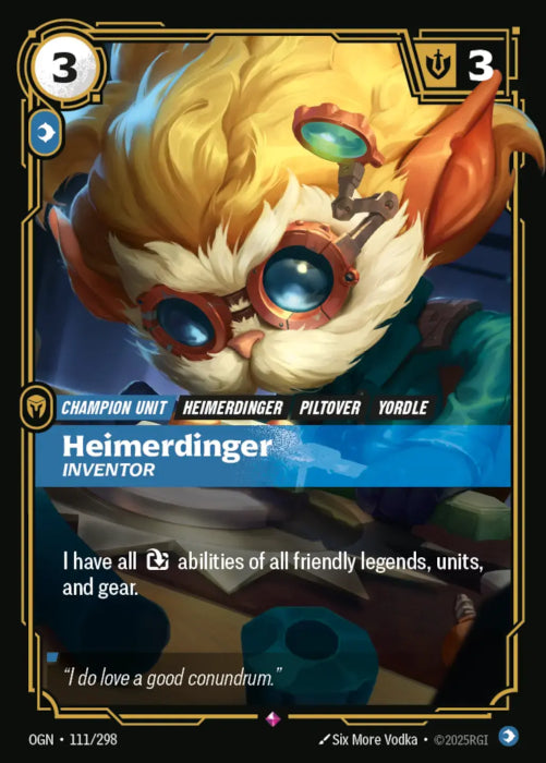 Heimerdinger - Inventor  - 111/298 - Rare -  Riftbound - Origins
