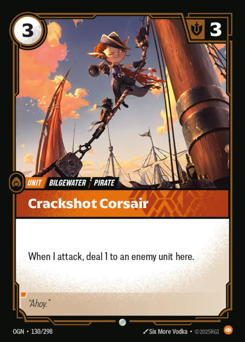 PLAYSET (3) 3x Crackshot Corsair  - 130/298 - Common -  Riftbound - Origins