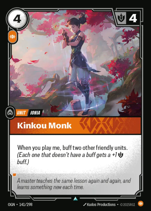 [ FOIL ] Kinkou Monk  - 141/298 - FOIL Uncommon -  Riftbound - Origins