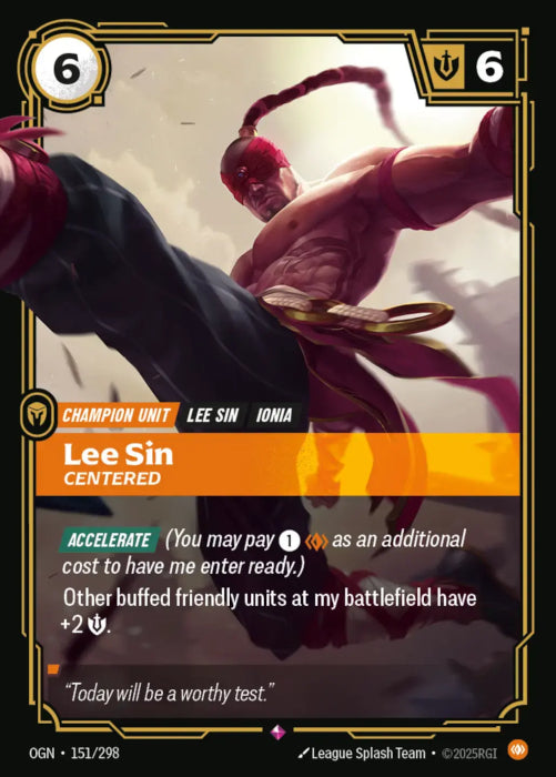 Lee Sin - Centered (151) - 151/298 - Rare -  Riftbound - Origins