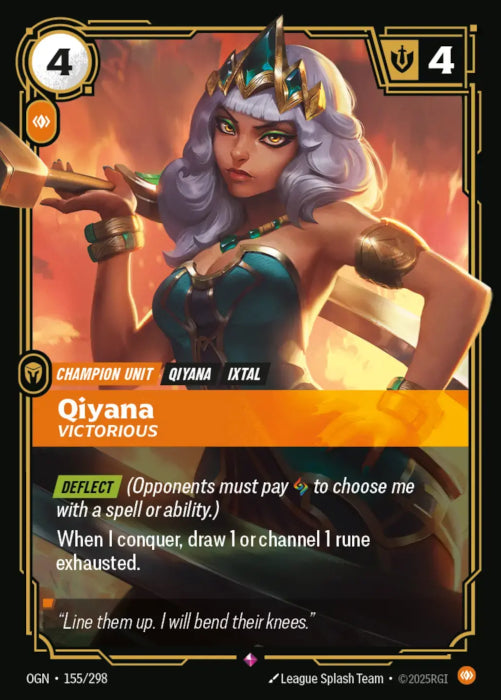 Qiyana - Victorious  - 155/298 - Rare -  Riftbound - Origins