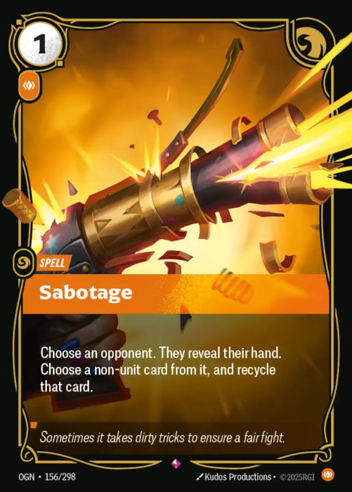 Sabotage  - 156/298 - Rare -  Riftbound - Origins
