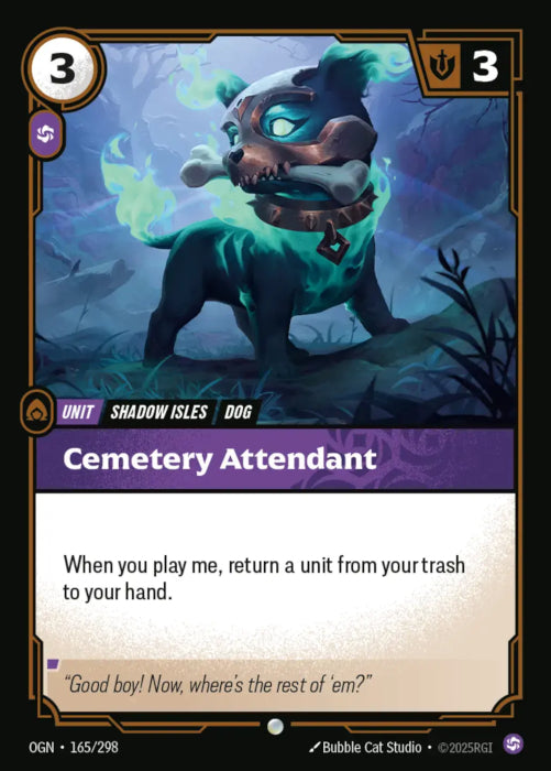 PLAYSET (3) 3x Cemetery Attendant  - 165/298 - Common -  Riftbound - Origins