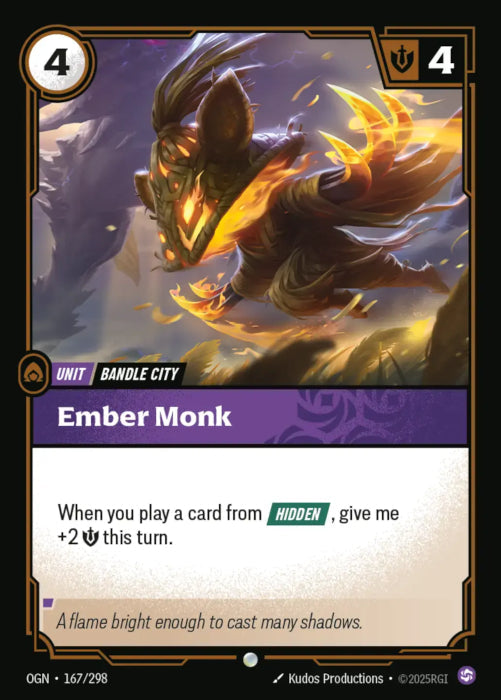 PLAYSET (3) 3x Ember Monk  - 167/298 - Common -  Riftbound - Origins