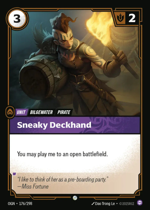PLAYSET (3) 3x Sneaky Deckhand  - 176/298 - Common -  Riftbound - Origins