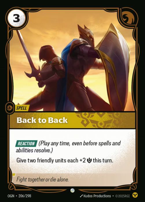 PLAYSET (3) 3x Back to Back  - 206/298 - Common -  Riftbound - Origins