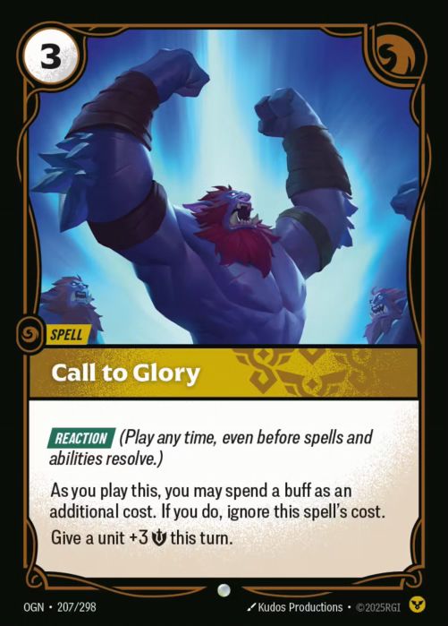 PLAYSET (3) 3x Call to Glory  - 207/298 - Common -  Riftbound - Origins
