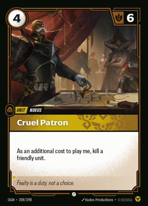 PLAYSET (3) 3x Cruel Patron  - 208/298 - Common -  Riftbound - Origins