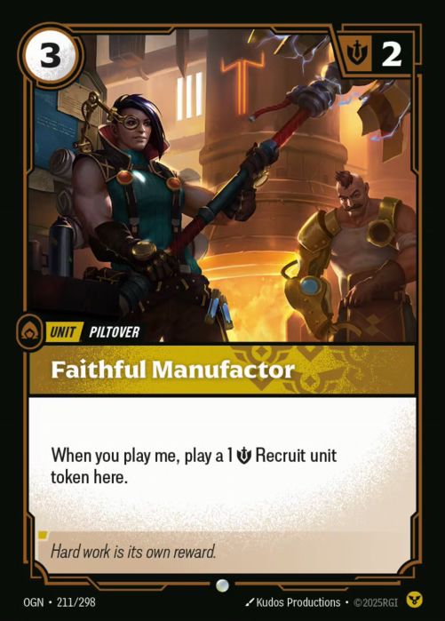 PLAYSET (3) 3x Faithful Manufactor  - 211/298 - Common -  Riftbound - Origins