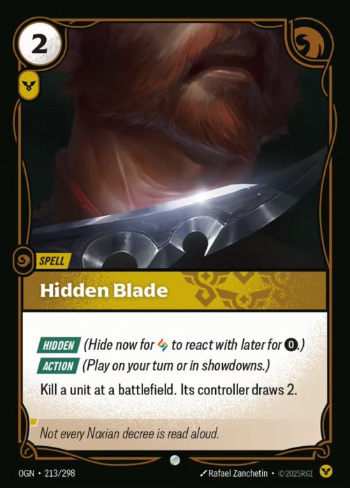 PLAYSET (3) 3x Hidden Blade  - 213/298 - Common -  Riftbound - Origins