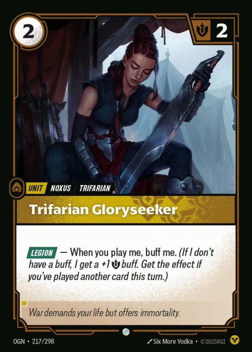 PLAYSET (3) 3x Trifarian Gloryseeker  - 217/298 - Common -  Riftbound - Origins