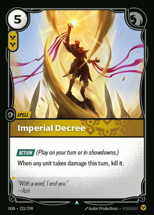 PLAYSET (3) 3x Imperial Decree  - 221/298 - Uncommon -  Riftbound - Origins