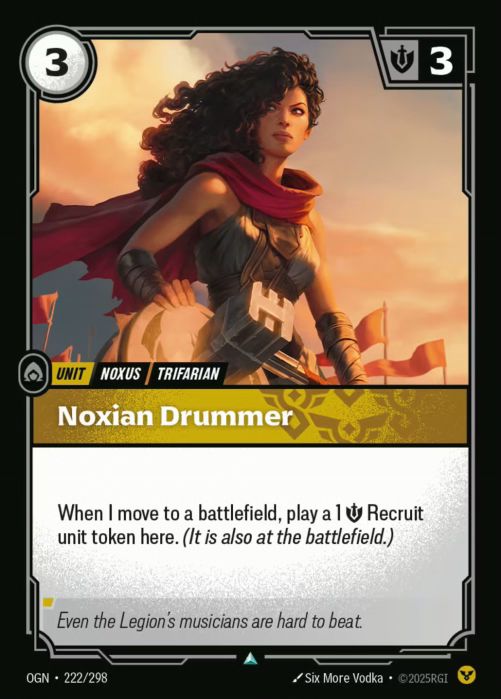 PLAYSET (3) 3x Noxian Drummer  - 222/298 - Uncommon -  Riftbound - Origins