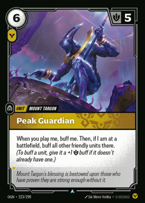 PLAYSET (3) 3x Peak Guardian  - 223/298 - Uncommon -  Riftbound - Origins