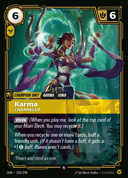 Karma - Channeler  - 235/298 - Rare -  Riftbound - Origins