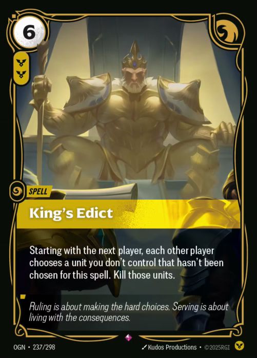 King's Edict  - 237/298 - Rare -  Riftbound - Origins