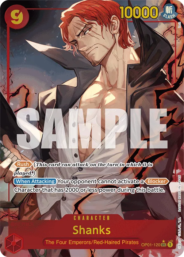 [ALTERNATE ART] Shanks OP01-120 - SEC PRB-01 THE BEST Premium Booster