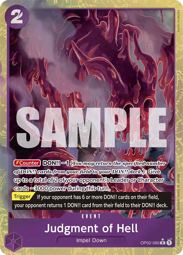 [ALTERNATE ART] Judgment of Hell - OP02-089 - R PRB-01 THE BEST Premium Booster