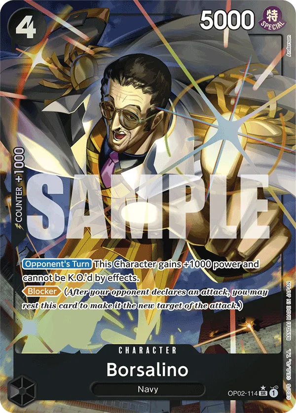[ALTERNATE ART] Borsalino - OP02-114 - SR PRB-01 THE BEST Premium Booster