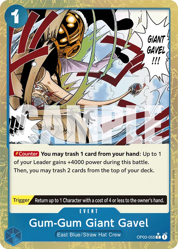 [TEXTURED] Gum-Gum Giant Gavel - OP03-055 - C PRB-01 THE BEST Premium Booster