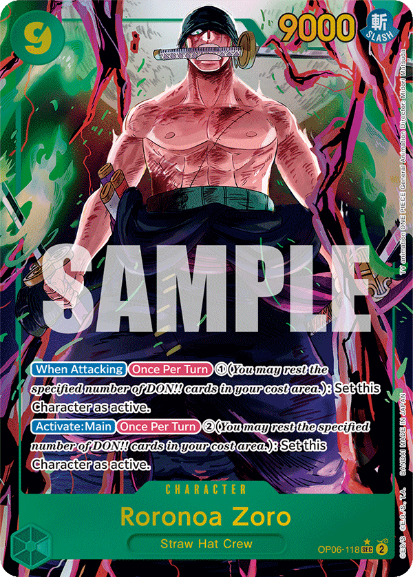 Roronoa Zoro (Alternate Art) (Manga)  - OP06-118 - Secret Rare - Wings of the Captain