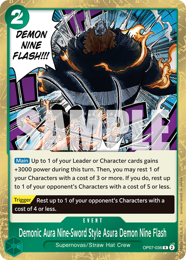 Demonic Aura Nine-Sword Style Asura Demon Nine Flash OP07-036 - Rare OP-07 500 Years in the Future