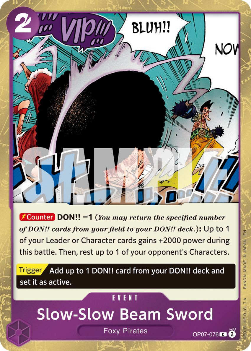 Slow-Slow Beam Sword OP07-076 -  [PIRATE FOIL]  [PRB-02] Premium Booster - THE BEST - VOL. 2