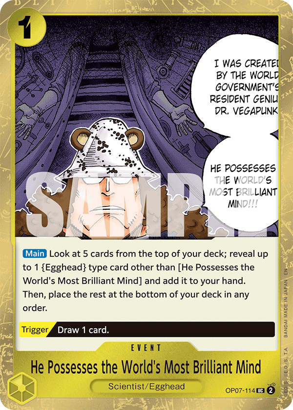 He Possesses the World's Most Brilliant Mind OP07-114 -  [PIRATE FOIL]  [PRB-02] Premium Booster - THE BEST - VOL. 2
