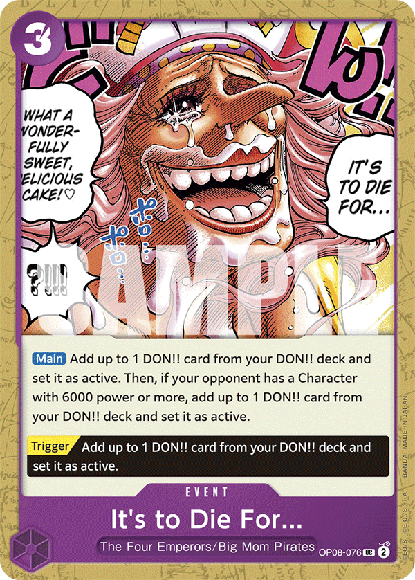 It's to Die For OP08-076 - Uncommon OP-08 Two Legends