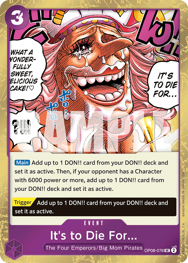 It's to Die For OP08-076 -  [PIRATE FOIL]  [PRB-02] Premium Booster - THE BEST - VOL. 2